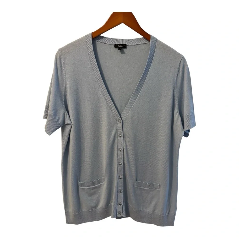 Talbots Soft Blue Knit Cardigan